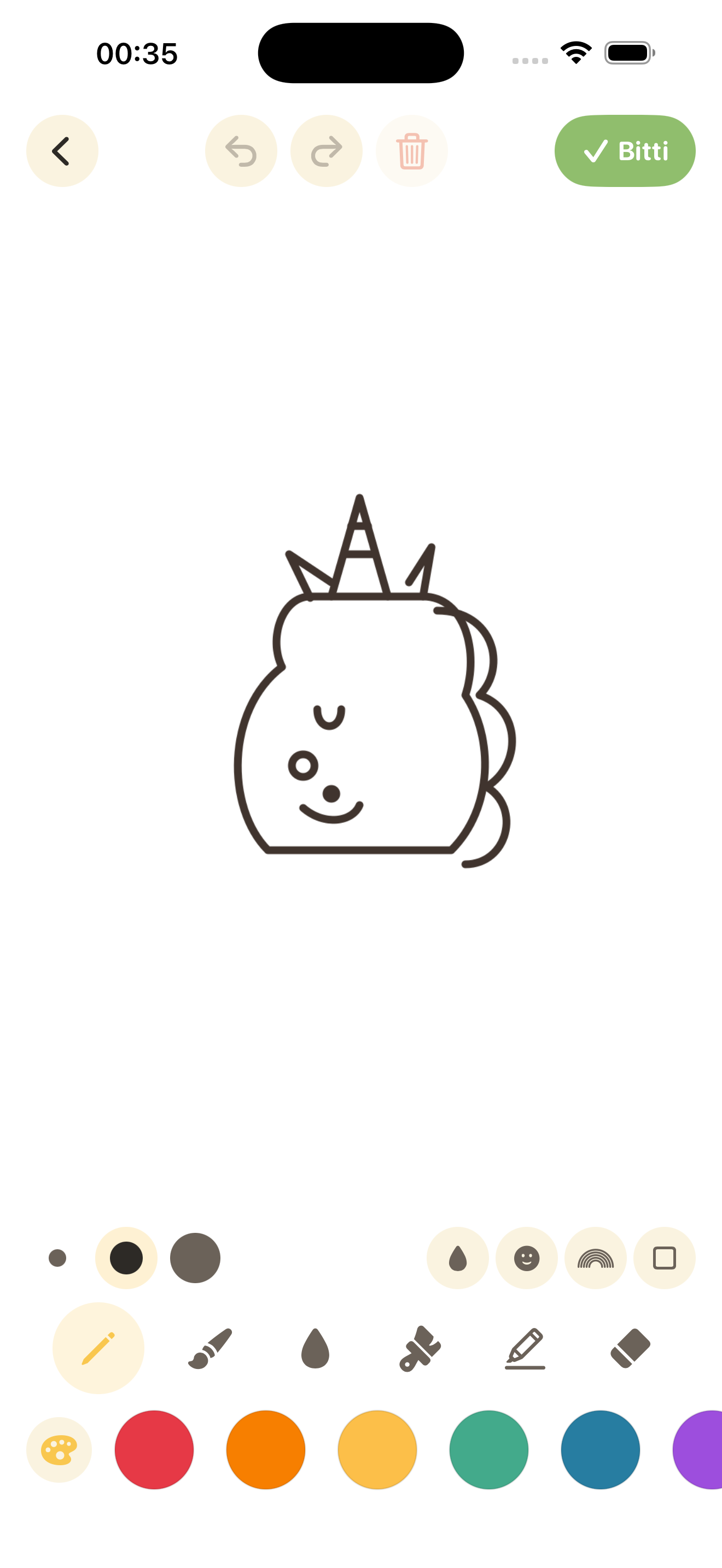 Unicorn coloring page